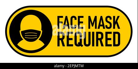 Warnsymbol „Gesichtsmaske Erforderlich“ Bei „Aus Schieberegler“. Vektorbild. Stock Vektor