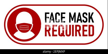 Warnsymbol „Gesichtsmaske Erforderlich“ Bei „Aus Schieberegler“. Vektorbild. Stock Vektor