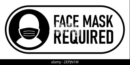 Warnsymbol „Gesichtsmaske Erforderlich“ Bei „Aus Schieberegler“. Vektorbild. Stock Vektor
