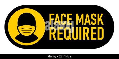 Warnsymbol „Gesichtsmaske Erforderlich“ Bei „Aus Schieberegler“. Vektorbild. Stock Vektor