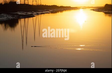 Bei der Bull Nose für Ende Februar 2021 Sonnenuntergang Stockfoto