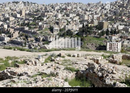 Blick auf die Skyline von Amman, Jordanien Stockfoto