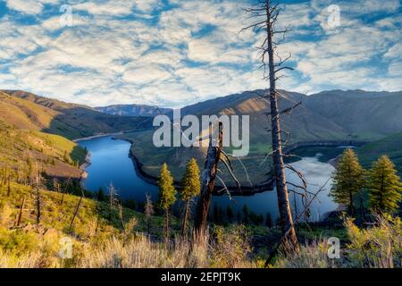 Schöne Aussicht auf die South Fork des Boise River Stockfoto