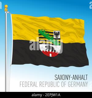 Landesflagge Sachsen Anhalt, Bundesland Deutschland, europa, Vektorgrafik Stock Vektor