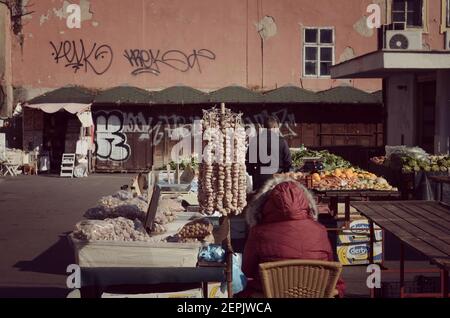 Dolac Markt in Zagreb, Kroatien Stockfoto