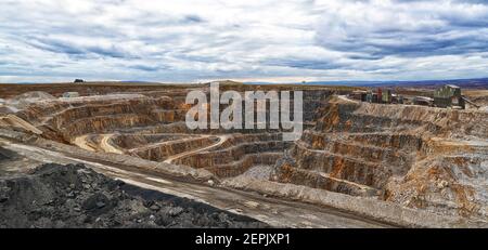 Coldstones Quarry, Greenhow Hill, Pateley Bridge, Hanson Aggregate produziert und vertreibt Aggregate - Schotter, Sand und Kies. Stockfoto