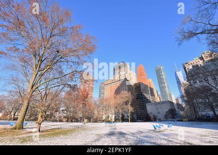 Battery Park im Winter, Lower Manhattan, New York City, USA Stockfoto