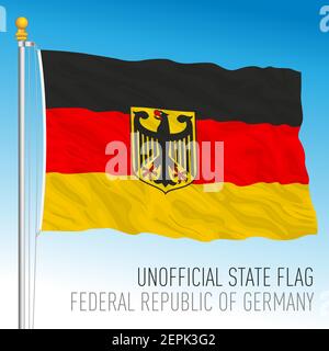 Bundesrepublik Deutschland offizielle Nationalflagge, Europäische Union, Vektorgrafik Stock Vektor