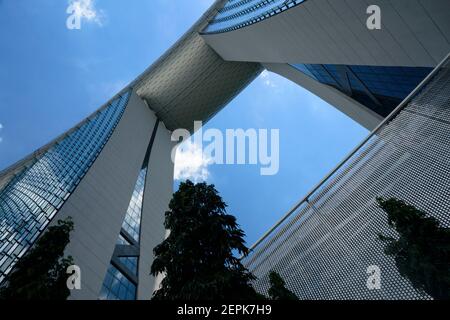Blick auf das Marina Bay Sands Hotel. Singapur. Stockfoto