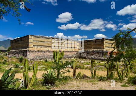 Archäologische Stätte in Mitla, Mexiko Stockfoto