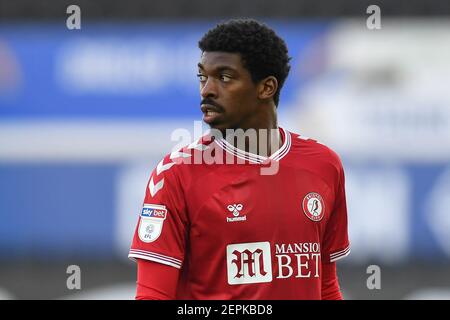 Swansea, Großbritannien. Februar 2021, 27th. Tyreeq Bakinson #30 von Bristol City während des Spiels in Swansea, Großbritannien am 2/27/2021. (Foto von Mike Jones/News Images/Sipa USA) Quelle: SIPA USA/Alamy Live News Stockfoto