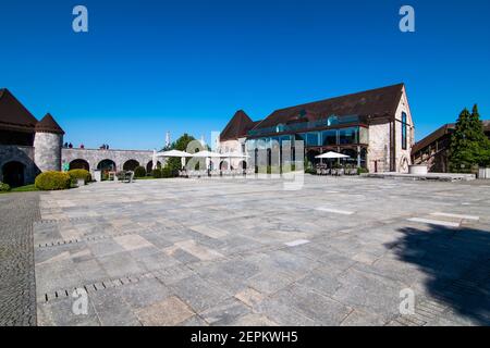 Verlassene Ljublana Burg Hof während sonnigen Sommertag, Ljubljana, Slowenien Stockfoto