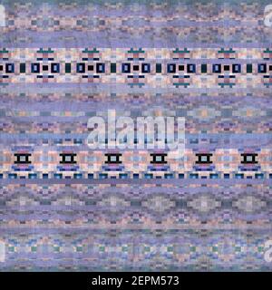 Nahtloser Kelim-Teppich Mit Quadratischen Pixelmustern Stockfoto