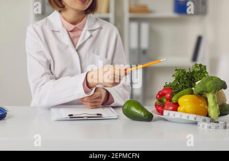 Telemedizinische und online nutritiologist Konzept Stockfoto