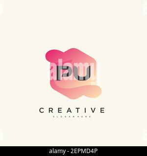 PU Initial Letter buntes Logo Symbol Design Vorlage Elemente Vektor Stock Vektor
