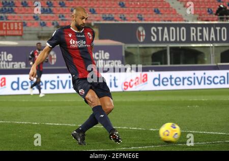 Bologna, Italien. Februar 2021, 27th. Bolognas Danilo Larangeira beim italienischen Fußballspiel Serie A Bologna FC S.S. Lazio im Renato Dall'Ara Stadion in Bologna, Italien, 27. Februar 2021. Ph. Michele Nucci/LiveMedia Kredit: Unabhängige Fotoagentur/Alamy Live Nachrichten Stockfoto