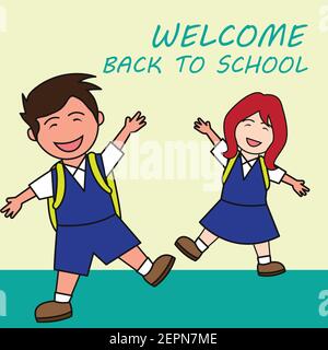 Zurück zur Schule Cartoon-Konzept. vektor-Illustration Stock Vektor