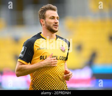 Dresden, Deutschland. Februar 2021, 27th. Fußball: 3. liga, SG Dynamo Dresden - FC Ingolstadt 04, 26. Spieltag, im Rudolf-Harbig-Stadion. Dynamos Pascal Sohm ist auf dem Feld. Quelle: Robert Michael/dpa-Zentralbild/dpa/Alamy Live News Stockfoto