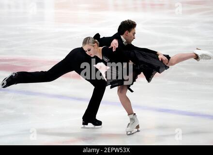 Anna Yanovskaya und Adam Lukacs (HUN) beim Senior Ice Dance Free Dance im Challenge Cup Figure Skating am 26. Februar 2021 im Uithof in Den Haag, Niederlande. Quelle: SCS/Soenar Chamid/AFLO/Alamy Live News Stockfoto