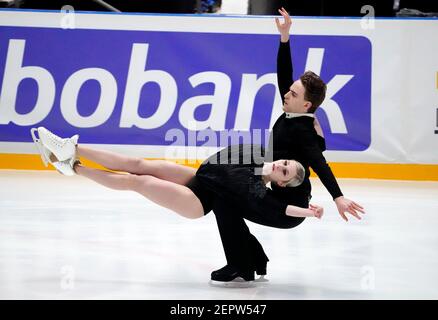 Anna Yanovskaya und Adam Lukacs (HUN) beim Senior Ice Dance Free Dance im Challenge Cup Figure Skating am 26. Februar 2021 im Uithof in Den Haag, Niederlande. Quelle: SCS/Soenar Chamid/AFLO/Alamy Live News Stockfoto