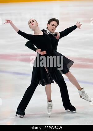 Anna Yanovskaya und Adam Lukacs (HUN) beim Senior Ice Dance Free Dance im Challenge Cup Figure Skating am 26. Februar 2021 im Uithof in Den Haag, Niederlande. Quelle: SCS/Soenar Chamid/AFLO/Alamy Live News Stockfoto