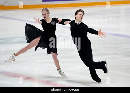 Anna Yanovskaya und Adam Lukacs (HUN) beim Senior Ice Dance Free Dance im Challenge Cup Figure Skating am 26. Februar 2021 im Uithof in Den Haag, Niederlande. Quelle: SCS/Soenar Chamid/AFLO/Alamy Live News Stockfoto