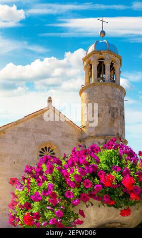 Kirche unserer lieben Frau von den Felsen in Perast, Montenegro Stockfoto