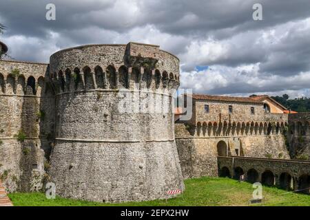 Die Firmafede Festung von Sarzana, ehemalige mittelalterliche Zitadelle, abgerissen und wieder errichtet von Lorenzo de' Medici, Sarzana, La Spezia, Ligurien, Italien Stockfoto