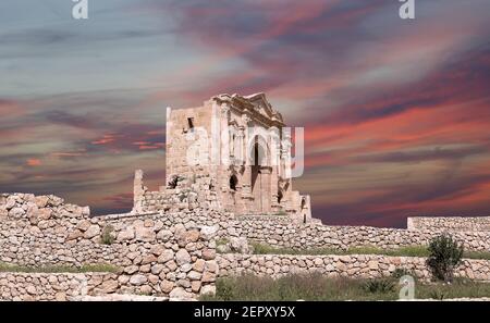 Bogen von Hadrian in Jerash, Jordanien-- wurde errichtet, um den Besuch von Kaiser Hadrian zu Jerash in 129/130 Anzeige zu ehren Stockfoto