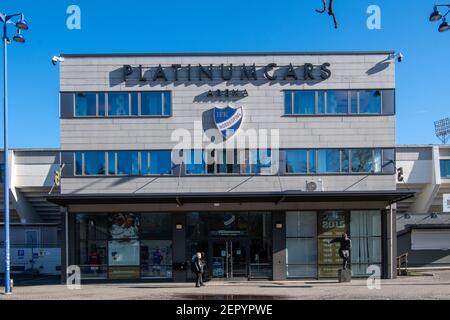 Platinumcars Arena vor dem Schwedischen Pokalspiel zwischen Norrkoping und Linkoping in der Platinumcars Arena in Norrkoping, Schweden Stockfoto