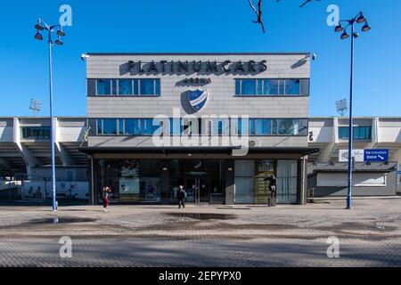 Platinumcars Arena vor dem Schwedischen Pokalspiel zwischen Norrkoping und Linkoping in der Platinumcars Arena in Norrkoping, Schweden Stockfoto