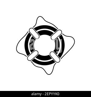 Lifebuoy-Symbol auf weißem, isoliertem Hintergrund. Vektor. Stock Vektor
