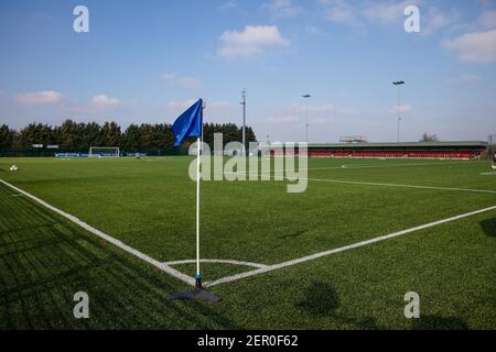 Loughborough, Großbritannien. Februar 2021, 28th. Farley Way Stadium während des FA Womens Championship League Spiels zwischen Leicester City und Crystal Palace im Farley Way Stadium in Loughborough, England. Kredit: SPP Sport Presse Foto. /Alamy Live Nachrichten Stockfoto