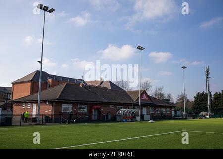 Loughborough, Großbritannien. Februar 2021, 28th. Farley Way Stadium während des FA Womens Championship League Spiels zwischen Leicester City und Crystal Palace im Farley Way Stadium in Loughborough, England. Kredit: SPP Sport Presse Foto. /Alamy Live Nachrichten Stockfoto