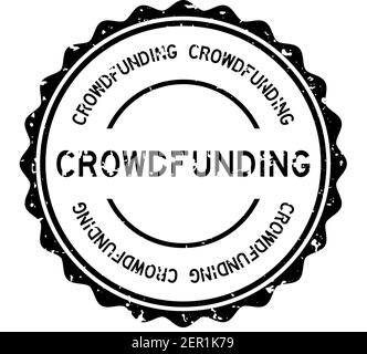 Grunge schwarz Crowdfunding Wort rund Gummi Siegel Stempel auf weiß Hintergrund Stock Vektor