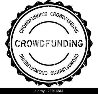 Grunge schwarz Crowdfunding Wort rund Gummi Siegel Stempel auf weiß Hintergrund Stock Vektor