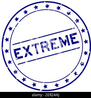 Grunge blau extrem Wort rund Gummi Siegel Stempel auf weiß Hintergrund Stock Vektor