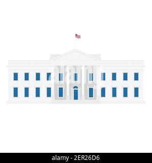 Vektor-Illustration weißes Haus Gebäude in Washington. USA. Vereinigte Staaten von Amerika. Stock Vektor
