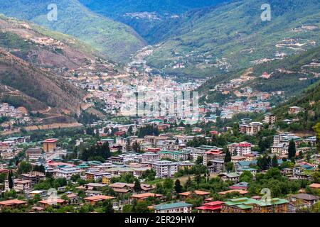 Blick auf die Hauptstadt Bhutan Stockfoto