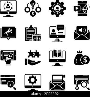 Solid Icons Pack für Finanzen und Verwaltung Stock Vektor