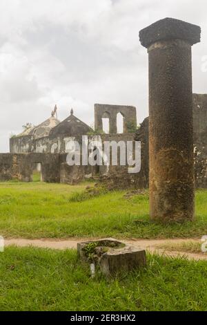 SANSIBAR, TANSANIA.die historischen Ruinen des Maruhubi-Palastes, der Sultan Barghash gehörte, auf der Insel Sansibar, Tansania. Stockfoto