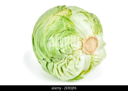 Frischer Kohl isoliert auf weißem Hintergrund. Ausschneiden Stockfoto