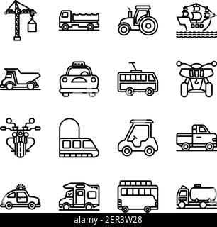 Pack von Auto Linear Icons Stock Vektor