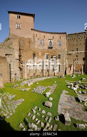 Italien, Rom, Forum des Augustus und mittelalterliches Haus (Casa dei Cavalieri di Rodi) Stockfoto