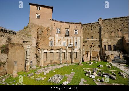 Italien, Rom, Forum des Augustus und mittelalterliches Haus (Casa dei Cavalieri di Rodi) Stockfoto