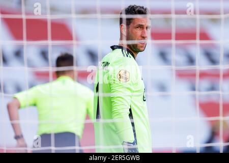 EINDHOVEN, NIEDERLANDE - FEBRUAR 28: Torwart Maarten Stekelenburg von Ajax während des niederländischen Eredivisie-Spiels zwischen PSV und Ajax bei Philips Stadio Stockfoto