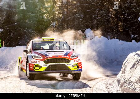 Rovaniemi, Lappland, Finnland. Februar 2021, 28th. 29 Prokop Martin (cze), Chytka Viktor (cze), M-Sport Ford World Rally Team, Ford Fiesta MkII, Aktion während der Arktischen Rallye Finnland 2021, 2nd Lauf der FIA WRC 2021, FIA World Rally Car Championship, vom 26. Bis 28. Februar 2021 in Rovaniemi, Lappland, Finnland - Foto Nikos Katikis / DPPI Kredit: DPPI Media/Alamy Live News Stockfoto