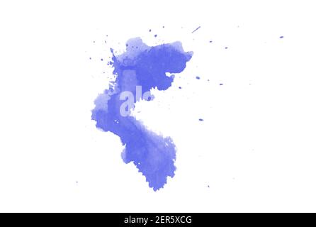 Abstrakt blau Spritzer Pinsel isoliert auf weiß. Abbildung der verschütteten Bürsten Stockfoto