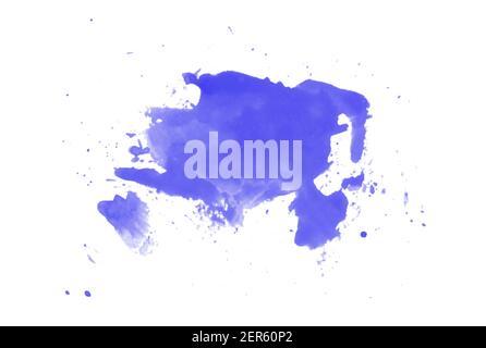 Abstrakter blauer Blot isolierter Pinsel für Kunstdesign Stockfoto