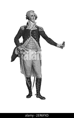 Ganzkörperportrait von George Washington, dem ersten Präsidenten der Vereinigten Staaten von Amerika, der von 1789 bis 1797 diente und allgemein als angesehen wurde Stockfoto